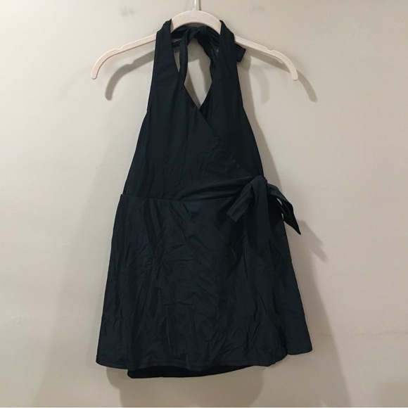NWT J.Crew Women's Halter Wrap Swim Dress Swimwear Black Size 6 #BC122 - Picture 2 of 10